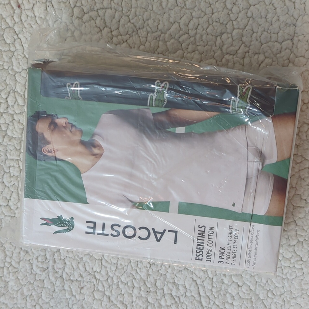 New Lacoste 3 shirt box blue